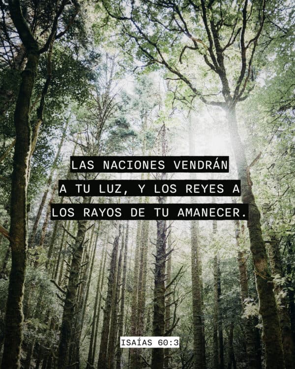 "Las Naciones vendrán a tu luz, y los reyes a los rayos de tu amanecer." - Isaías 60:3