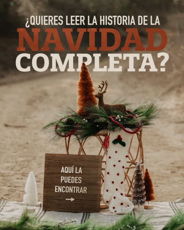 ¿Quieres leer la Historia de la Navidad completa? Aquí la puedes encontrar: Juan 1:1-5, 14 (La vida eterna hecha carne) aluzas 1:5-25 (la visión de Zacarías) Lucas 1:26-56 (la visión y el viaje de María) Mateo 1:18-25 (el sueño de José) Lucas 2:1-20 (Belén y los Pastores) Mateo 2:1-12 (los magos) Mateo 2:13-23 (de Egipto a Nazaret)