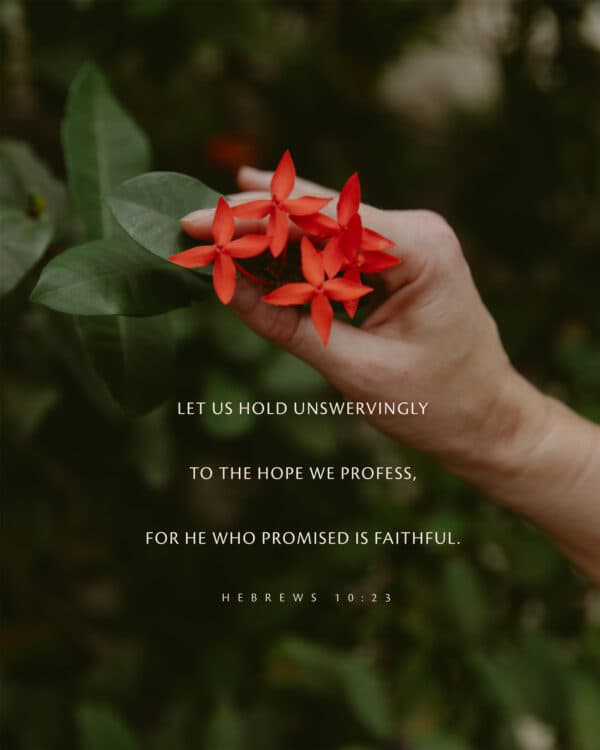 "Let us hold unswervingly to the hope we profess, for he who promised is faithful." - Hebrews 10:23