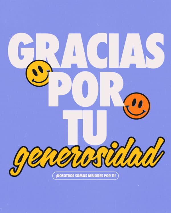 ¡Gracias por tu generosidad!