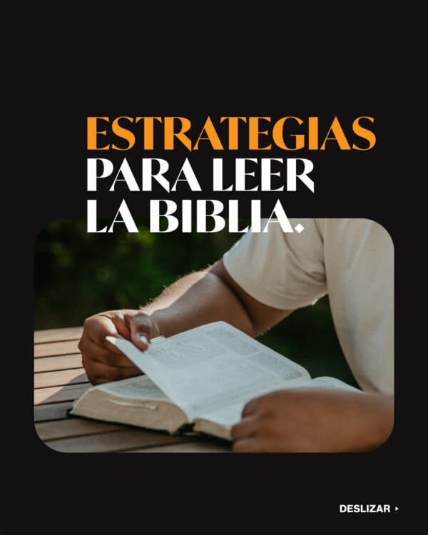 Estrategias para leer la Biblia. 1) No comiences en el principio. Comienza con Marcos. La gente se pierde en las genealogías y leyes detalladas 2) Toma un plan que divida la Biblia en diferentes partes por día 3) Lee en la mañana en lugar de en la tarde para asegurarte que lo logres 4) Añádelo a tu lista de quehaceres. 5) No te avergüences si pierdes un día