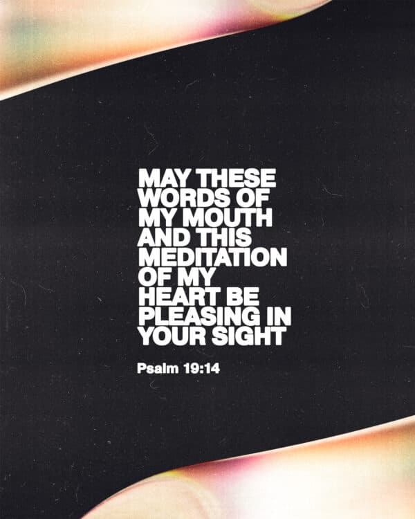 "May these words of my mouth and this meditation of my heart be pleasing in your sight." - Psalm 19:14
