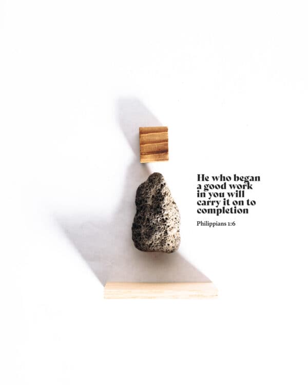"He who began a good work in you will carry it on to completion." - Philippians 1:6