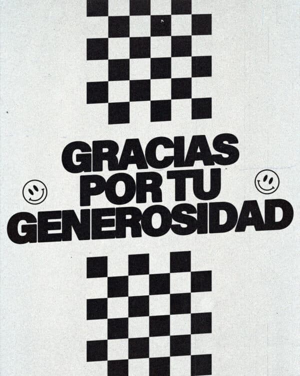 Gracias por tu generosidad