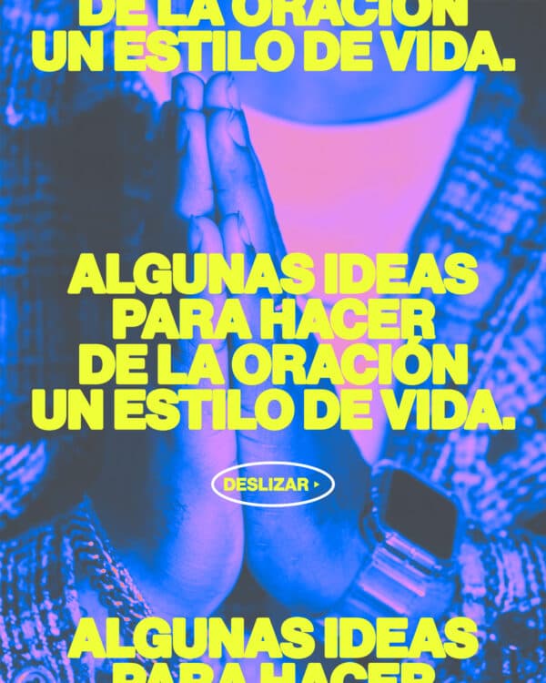 Algunas ideas para hacer de la oración un estilo de vida. (1) Conducir en silencio. Usa ese tiempo para hablar con Dios. (2) Cada vez que esté a punto de cambiar de habitación, pídale a Dios que lo guíe en el próximo espacio. (3) Ore mientras se cepilla los dientes. (4) En situaciones sociales, en lugar de agarrar tu teléfono durante un silencio incómodo, pídele a Dios que dirija tus conversaciones.