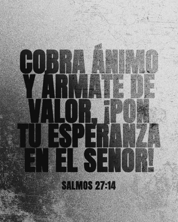 “Cobra ánimo y ármate de valor, ¡pon tu esperanza en el Señor!” - Salmos 27:14