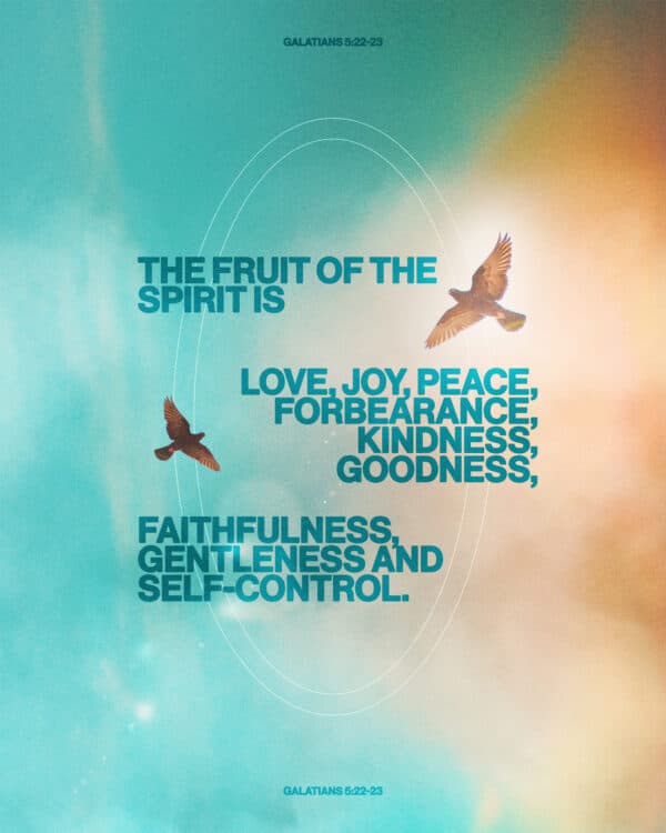 "The fruit of the Spirit is love, joy, peace, forbearance, kindness, goodness, faithfulness, gentleness and self-control." - Galatians 5:22-23