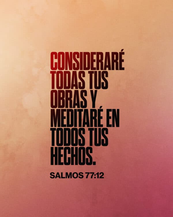 "Consideraré todas tus obras y meditaré en todos tus hechos." - Salmos 77:12