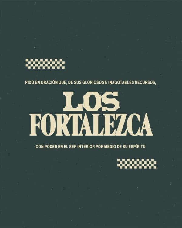 Pido en oración que, de sus gloriosos e inagotables recursos, los fortalezca con poder en el ser interior por medio de su Espíritu. - Efesios 3:16