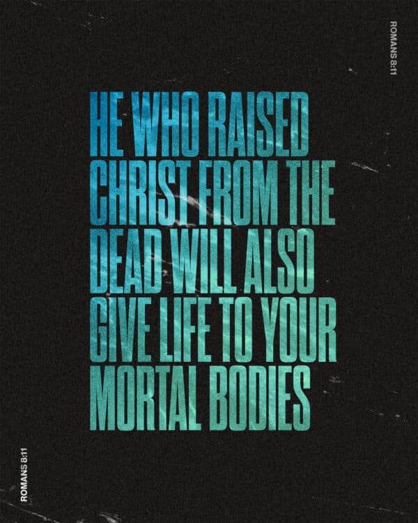 "He who raised Christ from the dead will also give life to your mortal bodies." - Romans 8:11
