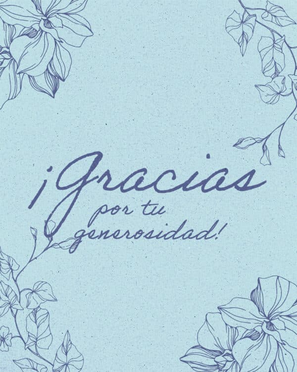 ¡Gracias por tu generosidad!