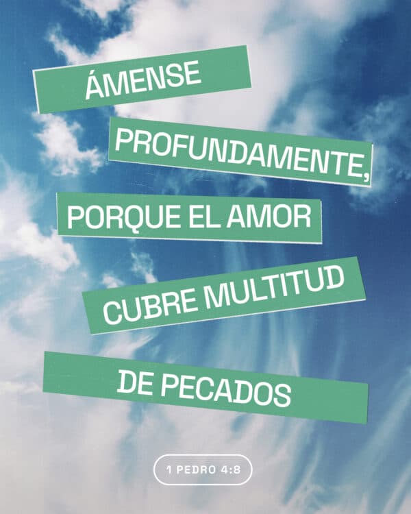 Ámense profundamente, porque el amor cubre multitud de pecados. - 1 Pedro 4:8