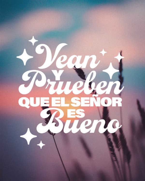 Vean y prueben que el Señor es bueno. - Salmos 34:8