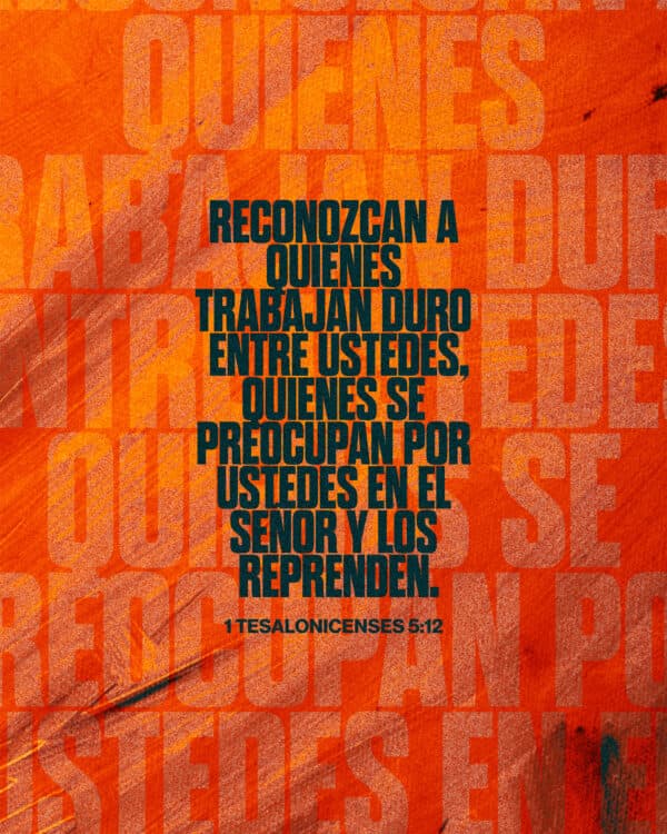 Reconozcan a quienes trabajan duro entre ustedes, quienes se preocupan por ustedes en el Señor y los reprenden. - 1 Tesalonicenses 5:12