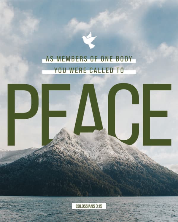 as members of one body you were called to peace - Colossians 3:15