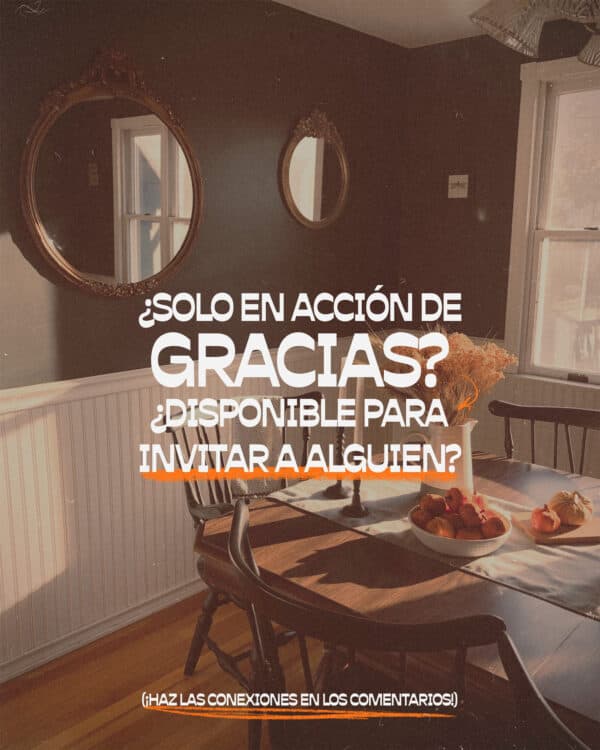 ¿Solo en Acción de Gracias? ¿Disponible para invitar a alguien? ¡Haz las conexiones en los comentarios!