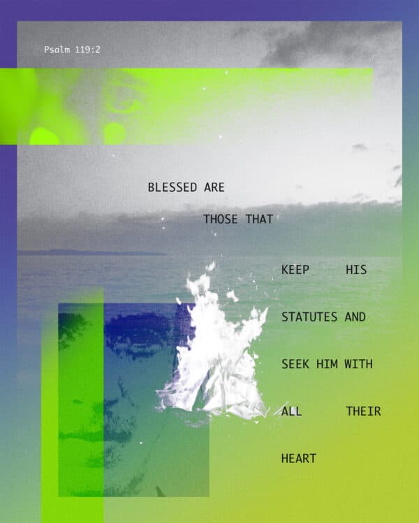 Blessed are those who keep his statutes and seek him with all their heart - Psalm 119:2