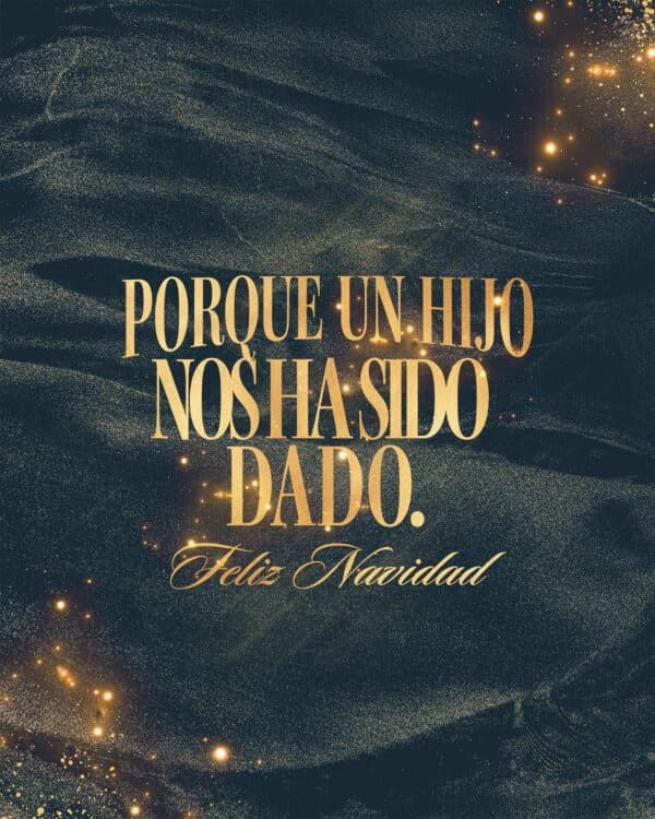 Porque un hijo nos ha sido dado. Feliz Navidad.