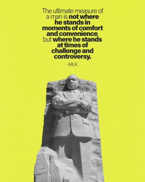 The ultimate measure of a man is not where he stands in moments of comfort and convenience but where he stands at times of challenge and controversy. - MLK