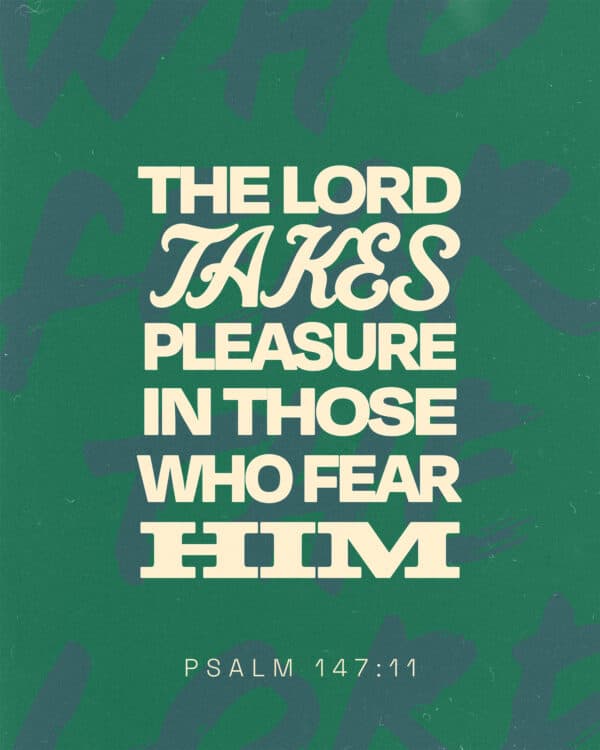 The Lord takes pleasure in those who fear Him - Psalm 147:11