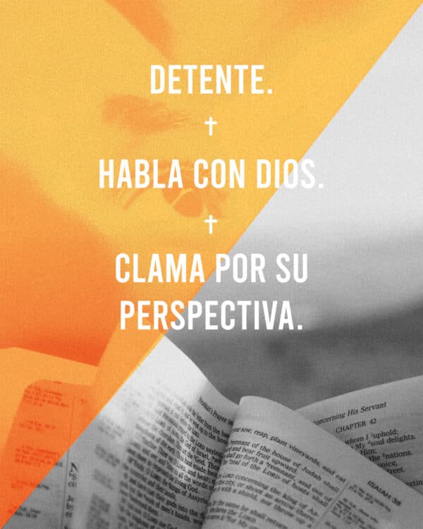 Detente. Habla con Dios. Clama por su perspectiva.