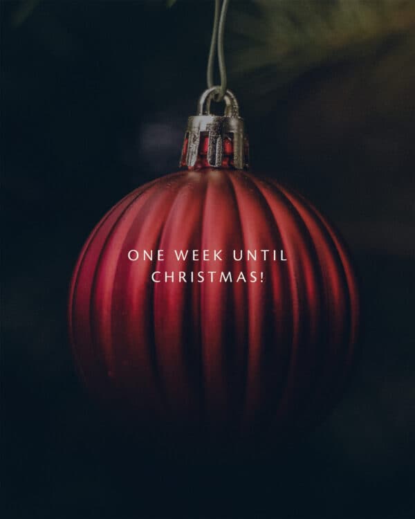 One week until Christmas!