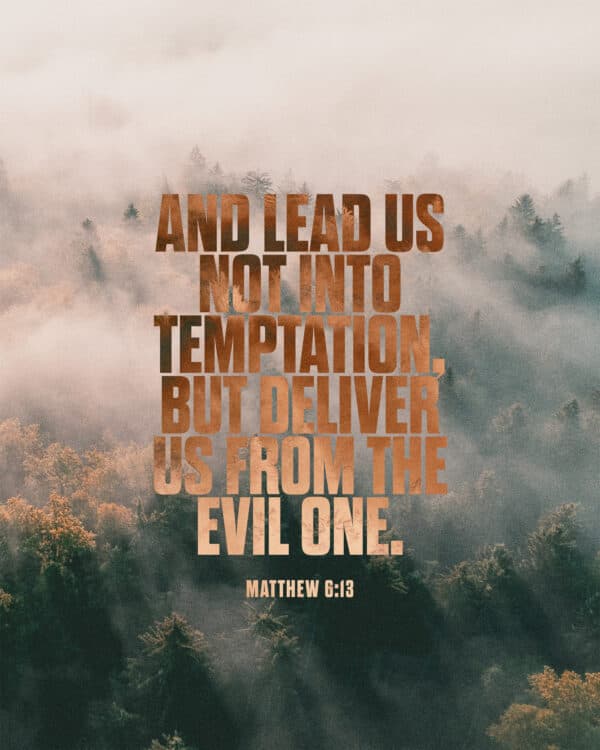 And lead us not into temptation, but deliver us from the evil one. - Matthew 6:13