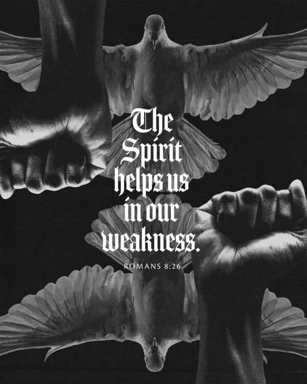 the Spirit helps us in our weakness. - Romans 8:26