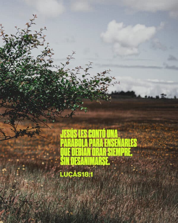 Jesús les contó una parábola para enseñarles que debían orar siempre, sin desanimarse. - Lucas 18:1