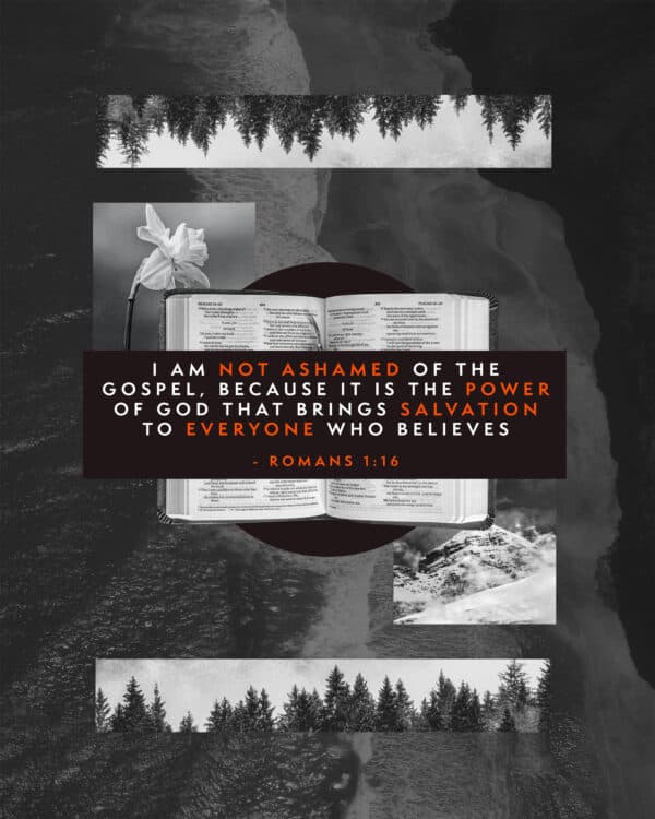 "I am not ashamed of the gospel, because it is the power of God that brings salvation to everyone who believes." - Romans 1:16