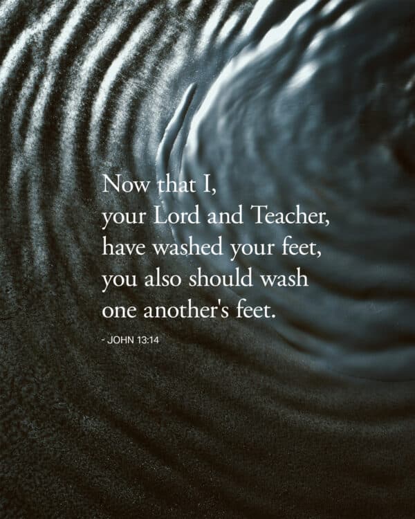 "Now that I, your Lord and Teacher, have washed your feet, you also should wash one another's feet." - John 13:14