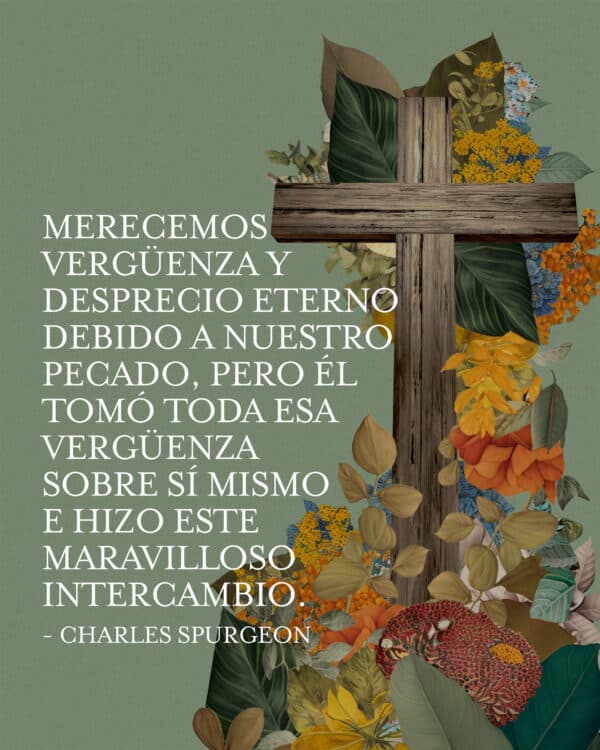 "Merecemos vergüenza y desprecio eterno debido a nuestro pecado, pero él tomó toda esa vergüenza sobre sí mismo e hizo este maravilloso intercambio." - Charles Spurgeon