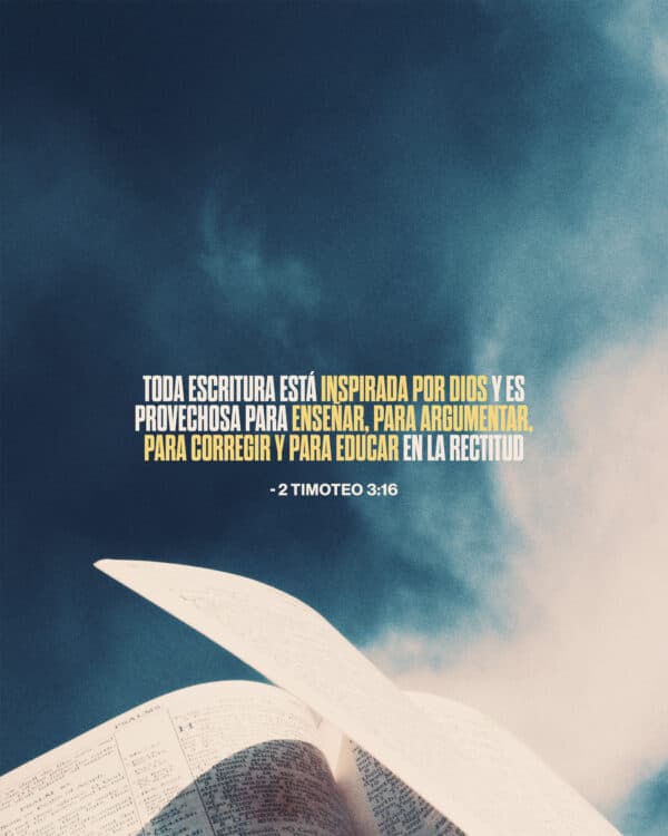 Toda Escritura está inspirada por Dios y es provechosa para enseñar, para argumentar, para corregir y para educar en la rectitud - 2 Timoteo 3:16