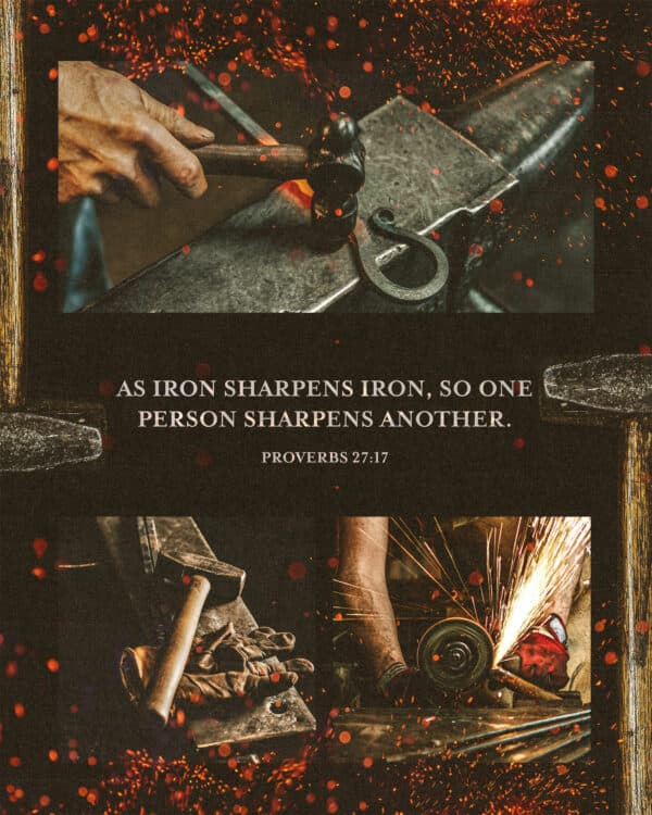 As iron sharpens iron, so one person sharpens another. - Proverbs 27:17