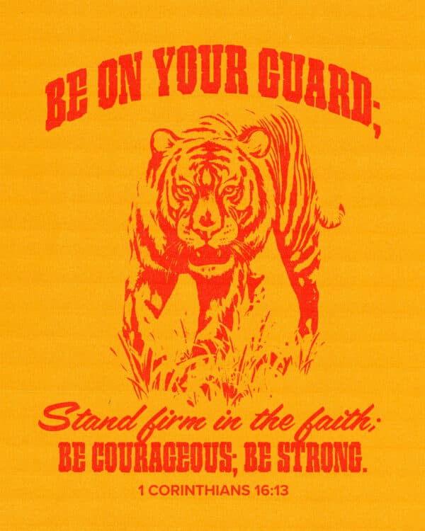 Be on your guard; stand firm in the faith; be courageous; be strong. - 1 Corinthians 16:13