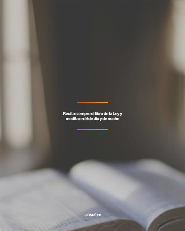 Recita siempre el libro de la Ley y medita en él de día y de noche. - Josué 1:8