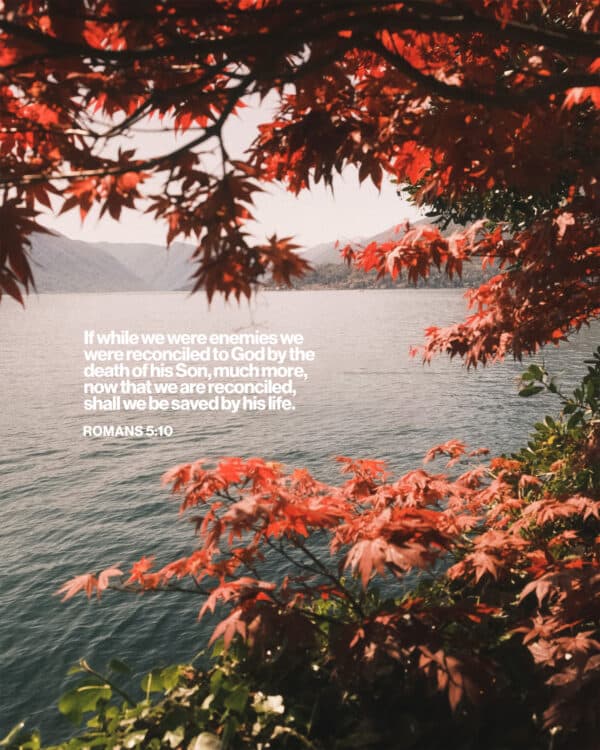 "if while we were enemies we were reconciled to God by the death of his Son, much more, now that we are reconciled, shall we be saved by his life." - Romans 5:10