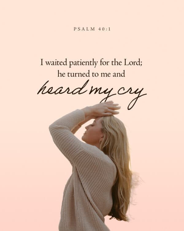 I waited patiently for the Lord; he turned to me and heard my cry. - Psalm 40:1