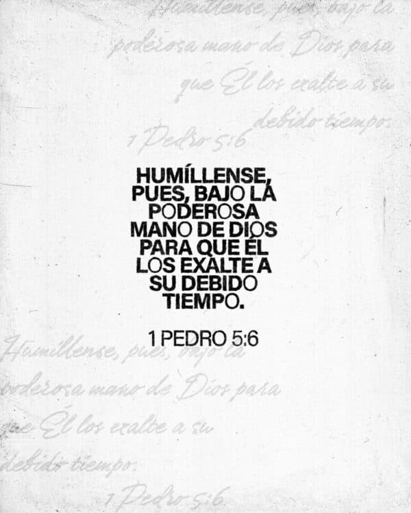 Humíllense, pues, bajo la poderosa mano de Dios para que Él los exalte a su debido tiempo. - 1 Pedro 5:6