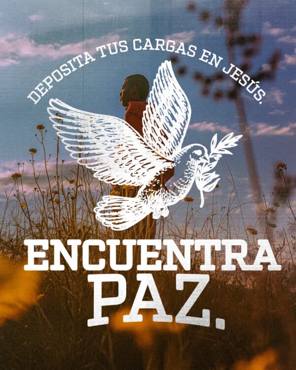 Deposita tus cargas en Jesús. Encuentra paz.
