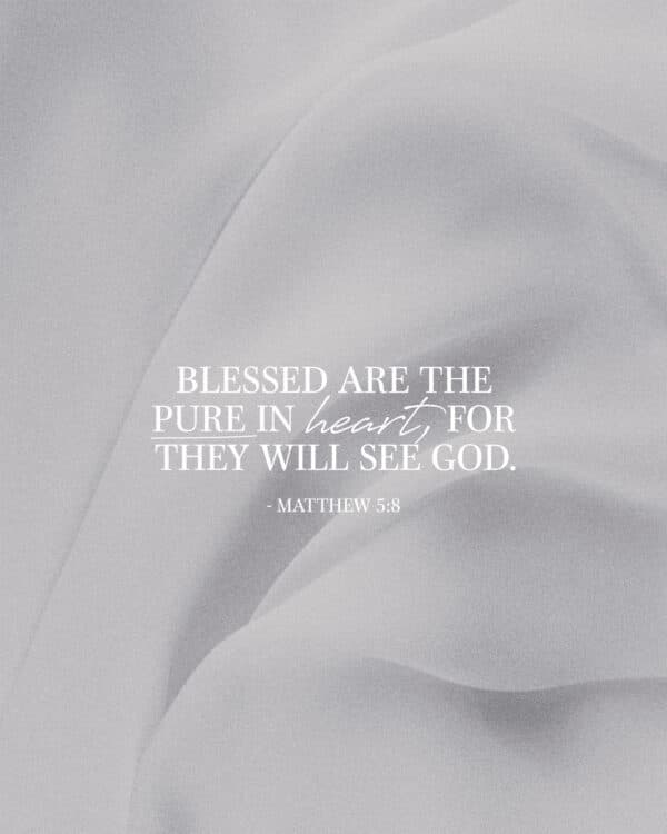Blessed are the pure in heart, for they will see God. - Matthew 5:8