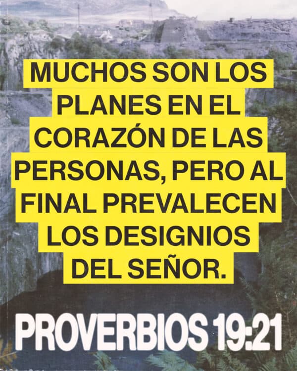 Muchos son los planes en el corazón de las personas, pero al final prevalecen los designios del Señor. - Proverbios 19:21