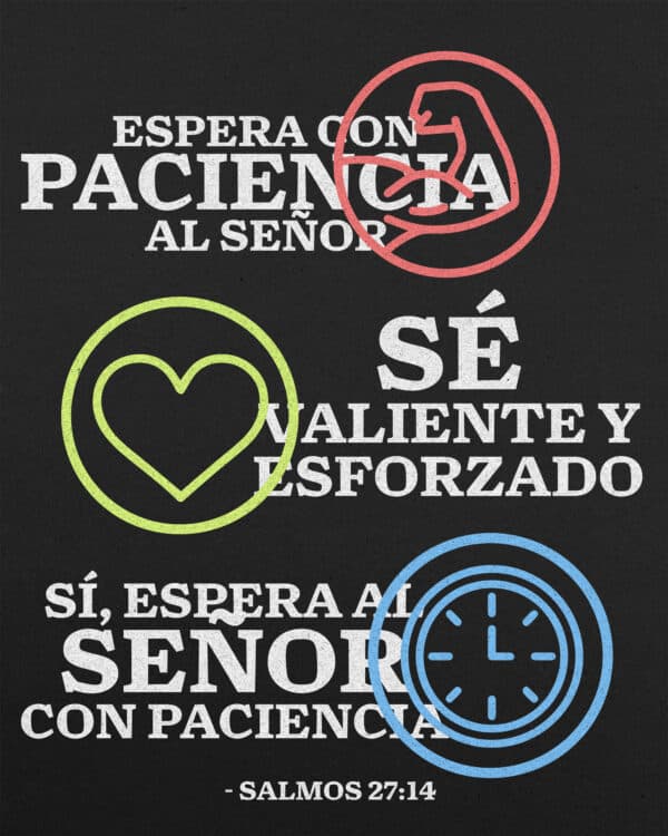 Espera con paciencia al Señor; sé valiente y esforzado; sí, espera al Señor con paciencia. - Salmos 27:14