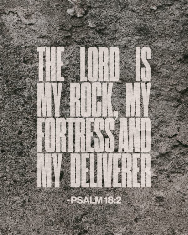The Lord is my rock, my fortress and my deliverer. - Psalm 18:2