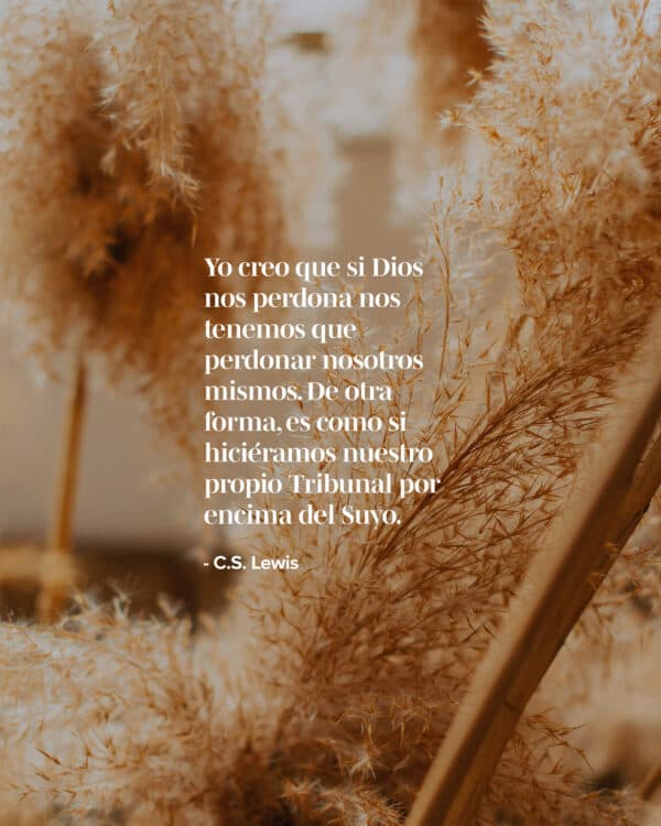 "Yo creo que si Dios nos perdona nos tenemos que perdonar nosotros mismos. De otra forma, es como si hiciéramos nuestro propio Tribunal por encima del Suyo." - CS LEWIS