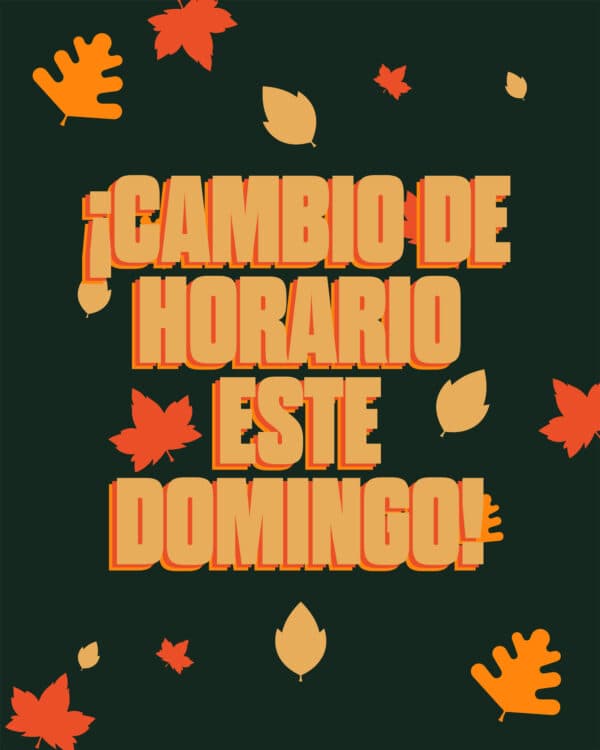 ¡Cambio de horario este domingo!