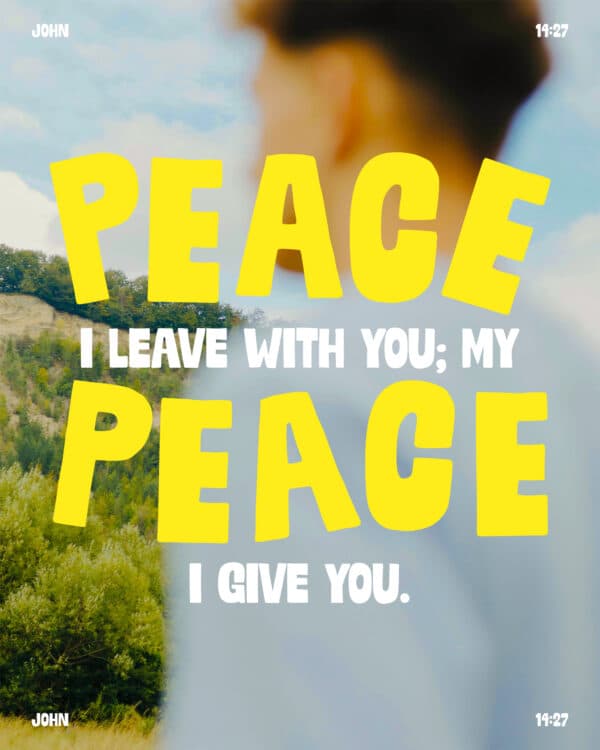 Peace I leave with you; my peace I give you. - John 14:27