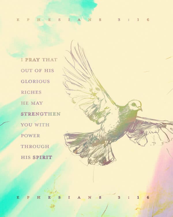 I pray that out of his glorious riches he may strengthen you with power through his Spirit. - Ephesians 3:16