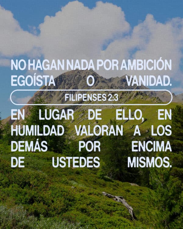 No hagan nada por ambición egoísta o vanidad. En lugar de ello, en humildad valoran a los demás por encima de ustedes mismos. - Filipenses 2:3