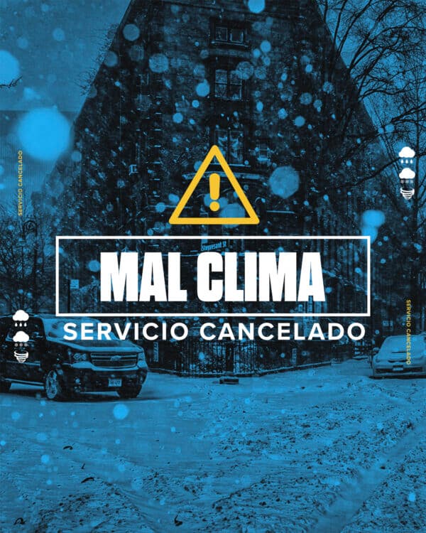 Mal clima. Servicio cancelado.